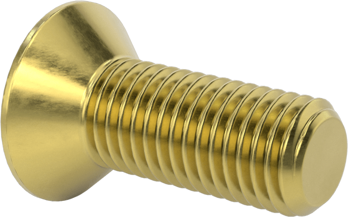 Pirinç Altıgen Soketli Düz Başlı Vida, 3/4"-10 Diş Boyutu, 2" Uzunluk