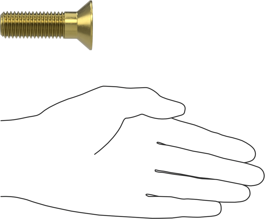 Pirinç Altıgen Soketli Düz Başlı Vida, 3/4"-10 Diş Boyutu, 2-1/2" Uzunluk