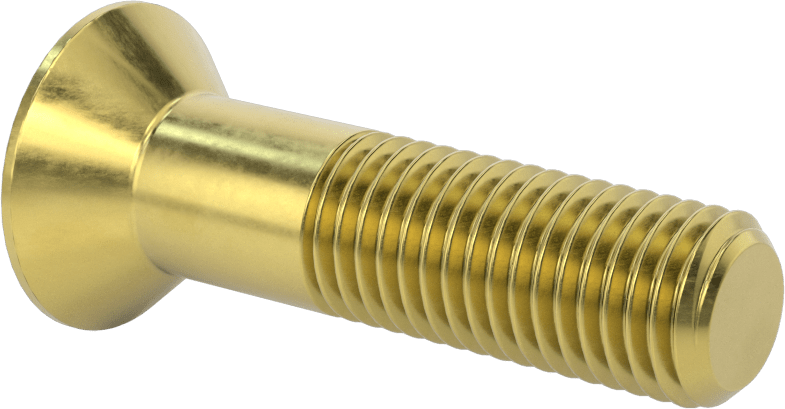 Pirinç Altıgen Soketli Düz Başlı Vida, 3/4"-10 Diş Boyutu, 3" Uzunluk