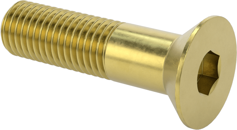 Pirinç Altıgen Soketli Düz Başlı Vida, 3/4"-10 Diş Boyutu, 3" Uzunluk