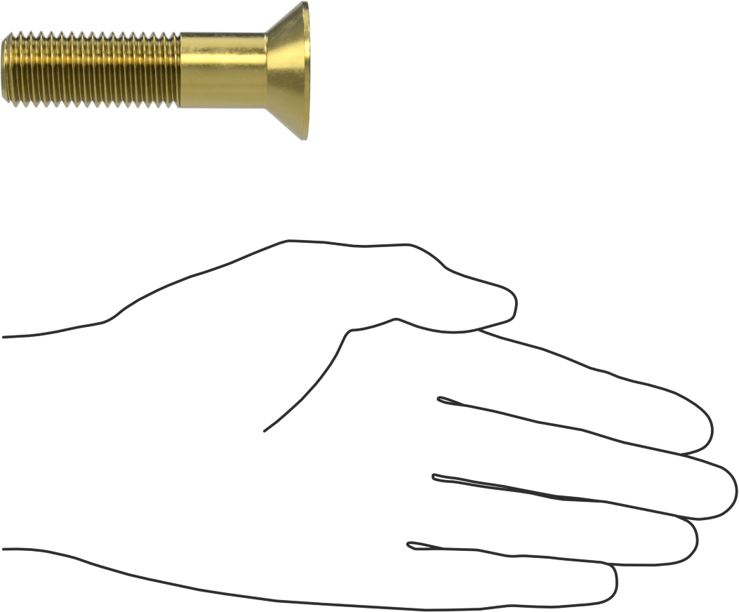 Pirinç Altıgen Soketli Düz Başlı Vida, 3/4"-10 Diş Boyutu, 3" Uzunluk