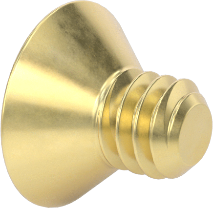 Pirinç Altıgen Soketli Düz Başlı Vida, 1/4"-20 Diş Boyutu, 3/8" Uzunluk