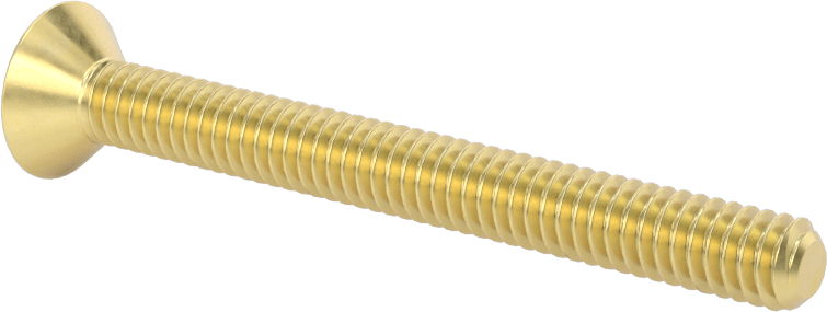 Pirinç Altıgen Soketli Düz Başlı Vida, 1/4"-20 Diş Boyutu, 2-1/2" Uzunluk