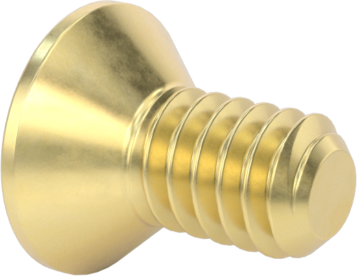 Pirinç Altıgen Soketli Düz Başlı Vida, 1/4"-20 Diş Boyutu, 1/2" Uzunluk