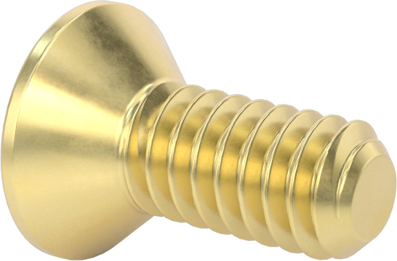 Pirinç Altıgen Soketli Düz Başlı Vida, 1/4"-20 Diş Boyutu, 5/8" Uzunluk