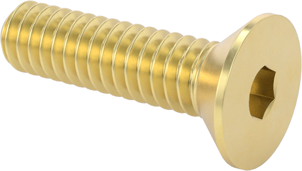 Pirinç Altıgen Soketli Düz Başlı Vida, 1/4"-20 Diş Boyutu, 1" Uzunluk