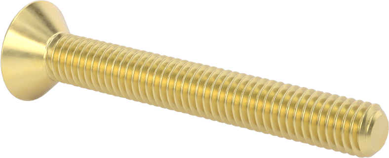 Pirinç Altıgen Soketli Düz Başlı Vida, 3/8"-16 Diş Boyutu, 3" Uzunluk