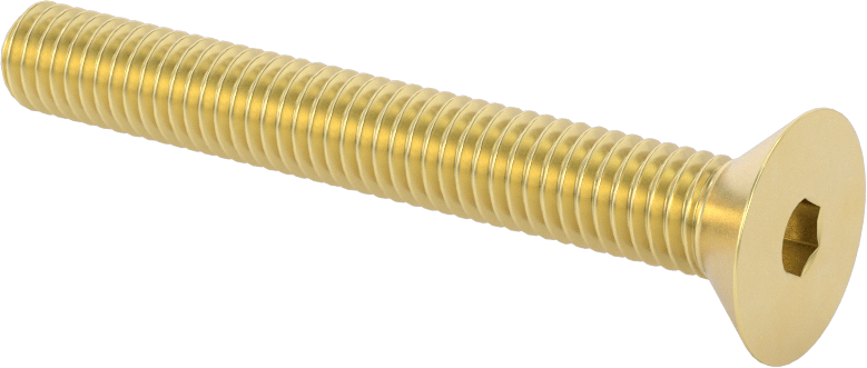Pirinç Altıgen Soketli Düz Başlı Vida, 3/8"-16 Diş Boyutu, 3" Uzunluk