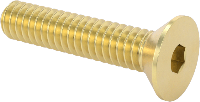 Pirinç Altıgen Soketli Düz Başlı Vida, 1/4"-20 Diş Boyutu, 1-1/4" Uzunluk