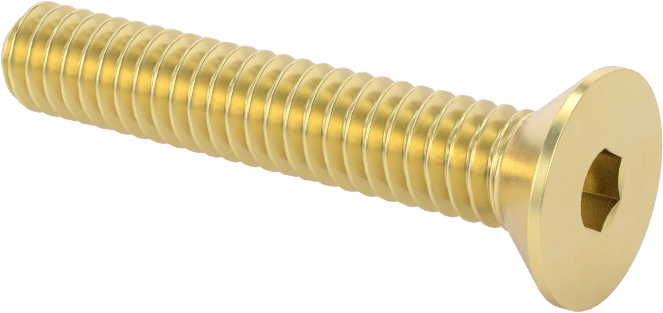 Pirinç Altıgen Soketli Düz Başlı Vida, 1/4"-20 Diş Boyutu, 1-1/2" Uzunluk