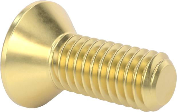 Pirinç Altıgen Soketli Düz Başlı Vida, 3/8"-16 Diş Boyutu, 1" Uzunluk