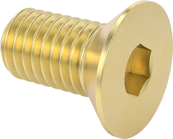 Pirinç Altıgen Soketli Düz Başlı Vida, 1/2"-13 Diş Boyutu, 1" Uzunluk