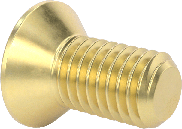 Pirinç Altıgen Soketli Düz Başlı Vida, 1/2"-13 Diş Boyutu, 1" Uzunluk