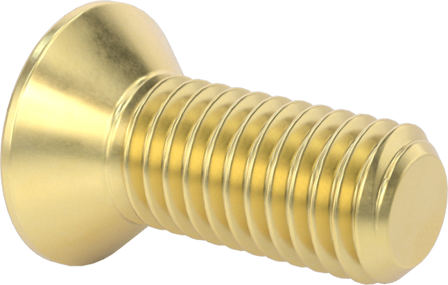 Pirinç Altıgen Soketli Düz Başlı Vida, 1/2"-13 Diş Boyutu, 1-1/4" Uzunluk