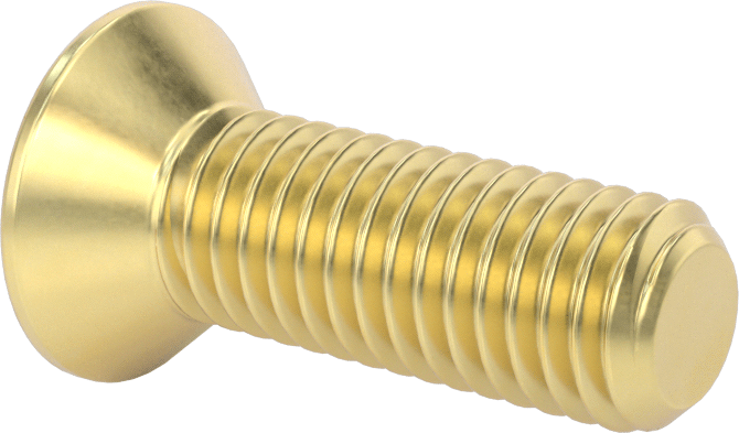 Pirinç Altıgen Soketli Düz Başlı Vida, 1/2"-13 Diş Boyutu, 1-1/2" Uzunluk