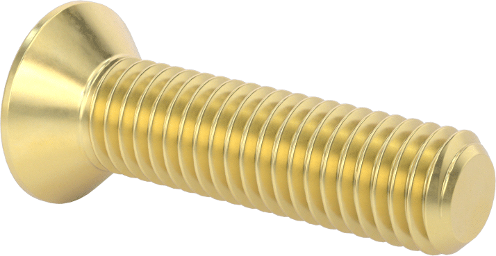 Pirinç Altıgen Soketli Düz Başlı Vida, 1/2"-13 Diş Boyutu, 2" Uzunluk