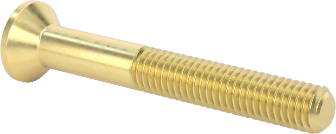 Pirinç Altıgen Soketli Düz Başlı Vida, 10-32 Diş Boyutu, 1-1/2" Uzunluk