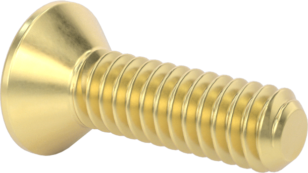 Pirinç Altıgen Soketli Düz Başlı Vida, 1/4"-20 Diş Boyutu, 7/8" Uzunluk