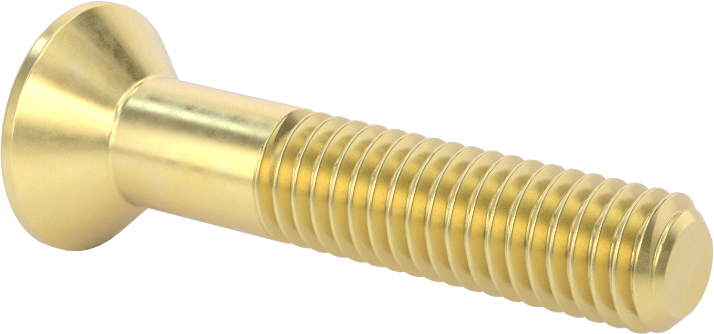 Pirinç Altıgen Soketli Düz Başlı Vida, 3/8"-16 Diş Boyutu, 2" Uzunluk