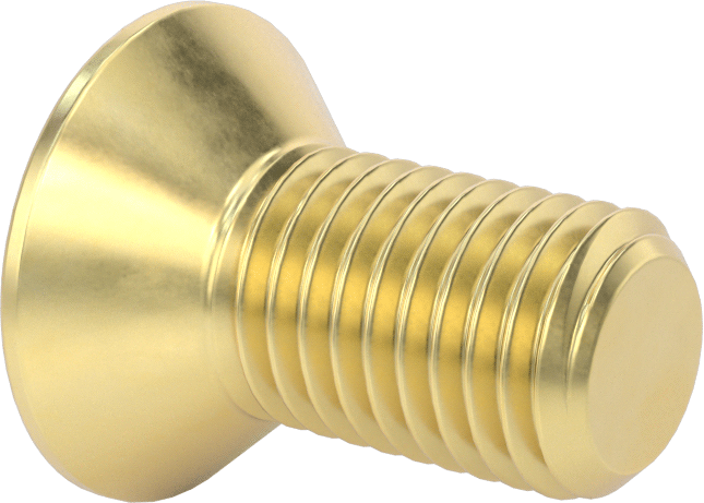 Pirinç Altıgen Soketli Düz Başlı Vida, 3/4"-10 Diş Boyutu, 1-1/2" Uzunluk