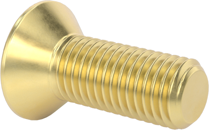 Pirinç Altıgen Soketli Düz Başlı Vida, 3/4"-10 Diş Boyutu, 2" Uzunluk