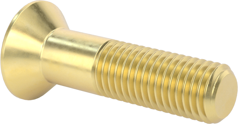 Pirinç Altıgen Soketli Düz Başlı Vida, 3/4"-10 Diş Boyutu, 3" Uzunluk