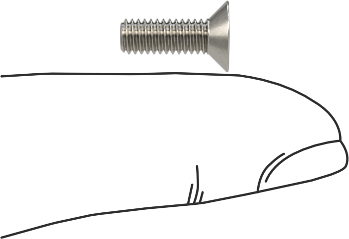 JIS Paslanmaz Çelik Düz Başlı Vidalar, M4 x 0,7 mm Diş, 12 mm Uzunluk