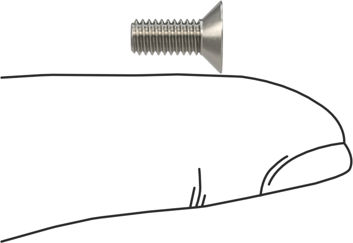 JIS Paslanmaz Çelik Düz Başlı Vidalar, M4 x 0,7 mm Diş, 10 mm Uzunluk