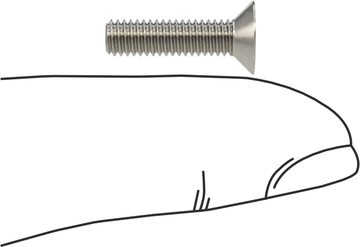 JIS Paslanmaz Çelik Düz Başlı Vidalar, M4 x 0,7 mm Diş, 16 mm Uzunluk