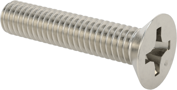 JIS Paslanmaz Çelik Düz Başlı Vidalar, M4 x 0,7 mm Diş, 20 mm Uzunluk