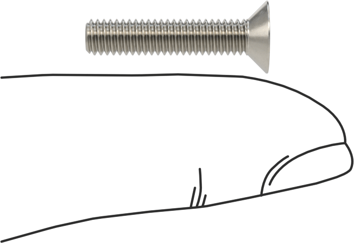 JIS Paslanmaz Çelik Düz Başlı Vidalar, M4 x 0,7 mm Diş, 20 mm Uzunluk