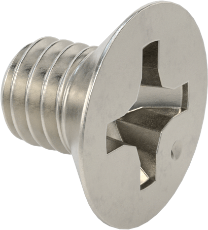 JIS Paslanmaz Çelik Düz Başlı Vidalar, M6 x 1 mm Diş, 8 mm Uzunluk