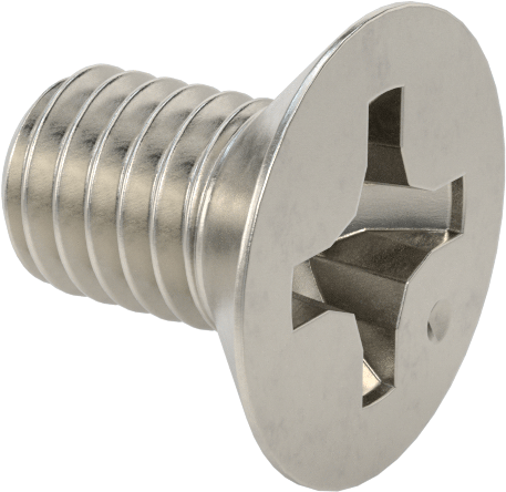 JIS Paslanmaz Çelik Düz Başlı Vidalar, M6 x 1 mm Diş, 10 mm Uzunluk
