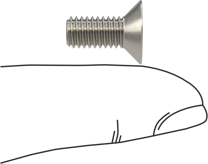 JIS Paslanmaz Çelik Düz Başlı Vidalar, M6 x 1 mm Diş, 14 mm uzunluk