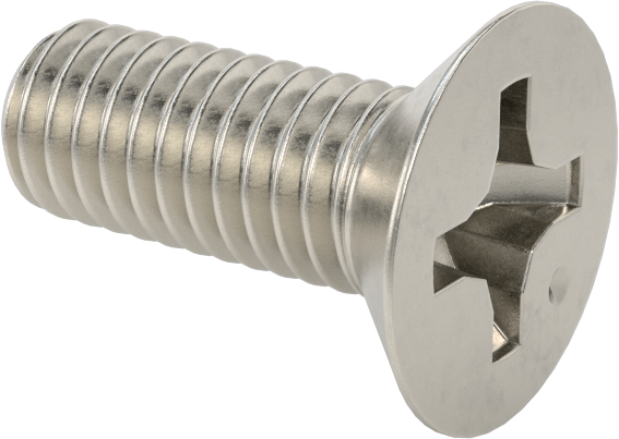JIS Paslanmaz Çelik Düz Başlı Vidalar, M6 x 1 mm Diş, 16 mm Uzunluk
