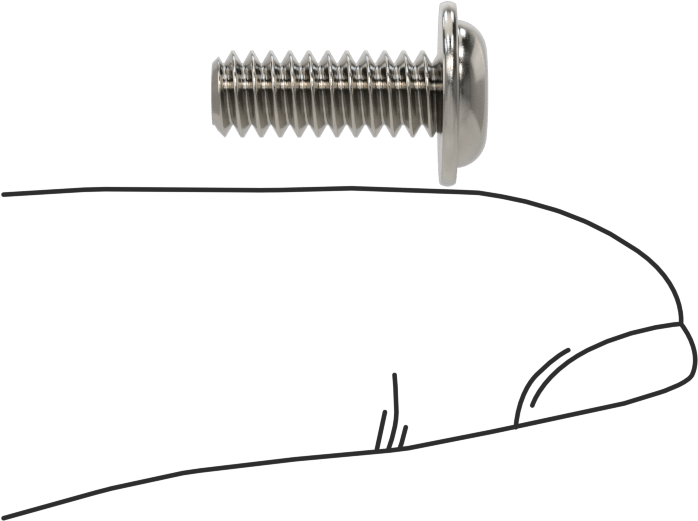 18-8 Paslanmaz Çelik Flanşlı Düğme Başlı Vida, 10-24 Diş, 1/2" Uzunluk