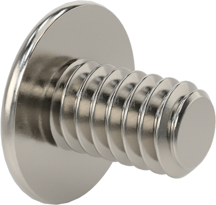 18-8 Paslanmaz Çelik Flanşlı Düğme Başlı Vida, 1/4"-20 Diş, 3/8" Uzunluk