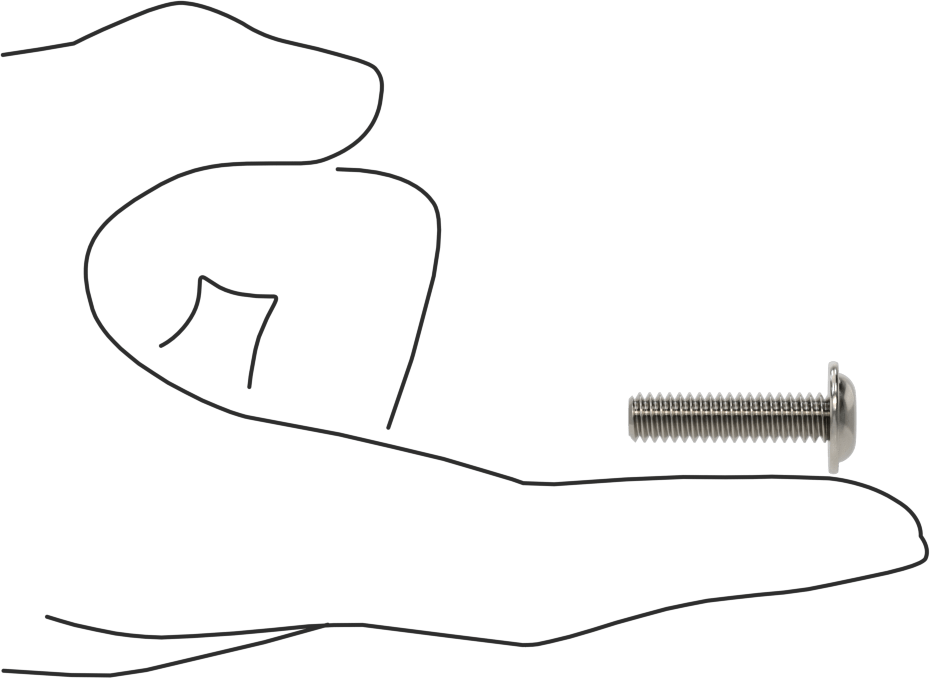 18-8 Paslanmaz Çelik Flanşlı Düğme Başlı Vida, 1/4"-20 Diş, 1" Uzunluk
