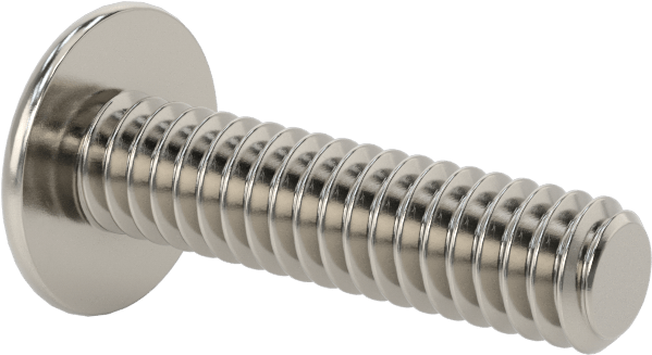 18-8 Paslanmaz Çelik Flanşlı Düğme Başlı Vida, 1/4"-20 Diş, 1" Uzunluk