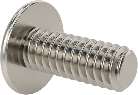 18-8 Paslanmaz Çelik Flanşlı Düğme Başlı Vida, 1/4"-20 Diş, 5/8" Uzunluk