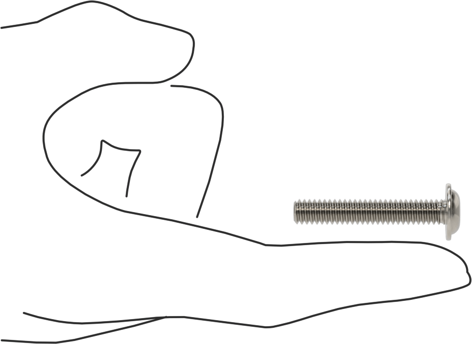 18-8 Paslanmaz Çelik Flanşlı Düğme Başlı Vida, 1/4"-20 Diş, 1-1/2" Uzunluk