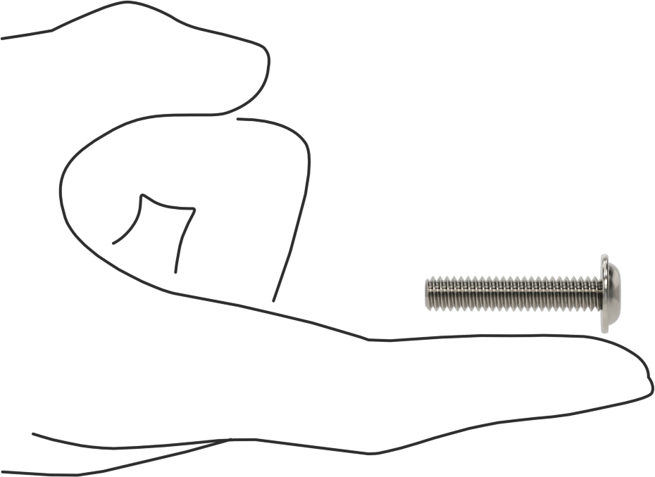 18-8 Paslanmaz Çelik Flanşlı Düğme Başlı Vida, 1/4"-20 Diş, 1-1/4" Uzunluk