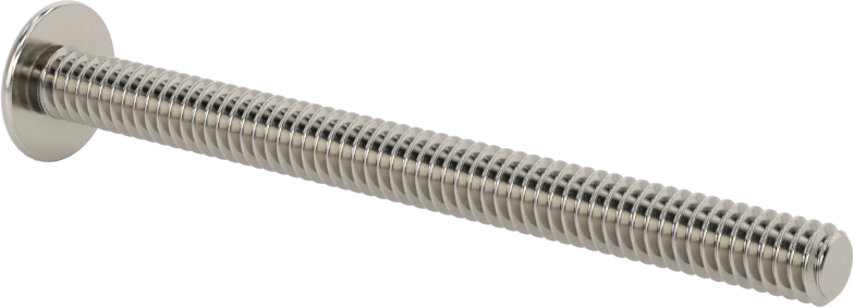 18-8 Paslanmaz Çelik Flanşlı Düğme Başlı Vida, 1/4"-20 Diş, 3" Uzunluk