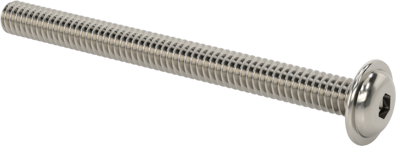 18-8 Paslanmaz Çelik Flanşlı Düğme Başlı Vida, 1/4"-20 Diş, 3" Uzunluk