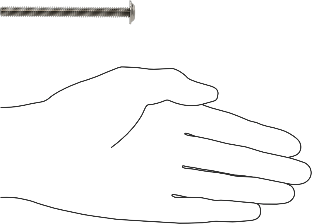 18-8 Paslanmaz Çelik Flanşlı Düğme Başlı Vida, 1/4"-20 Diş, 3" Uzunluk