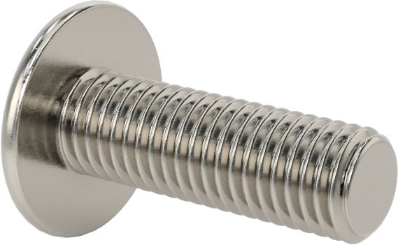 18-8 Paslanmaz Çelik Flanşlı Düğme Başlı Vida, 1/4"-28 Diş, 3/4" Uzunluk