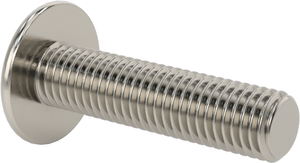 18-8 Paslanmaz Çelik Flanşlı Düğme Başlı Vida, 1/4"-28 Diş, 1" Uzunluk