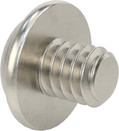 18-8 Paslanmaz Çelik Flanşlı Düğme Başlı Vida, 1/4"-20 Diş, 1/4" Uzunluk
