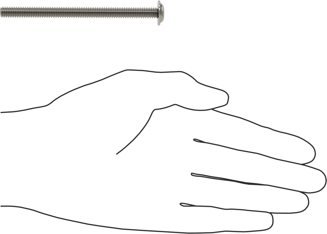 18-8 Paslanmaz Çelik Flanşlı Düğme Başlı Vida, 1/4"-20 Diş, 3-1/2" Uzunluk