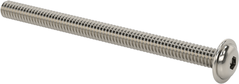 18-8 Paslanmaz Çelik Flanşlı Düğme Başlı Vida, 1/4"-20 Diş, 3-1/2" Uzunluk